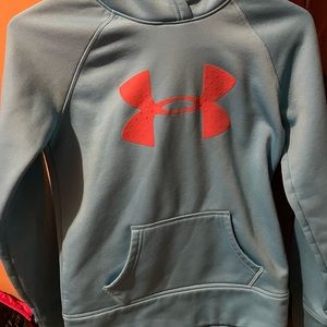 Girls Youth Medium Under Armour Light Blue Sweatshirt